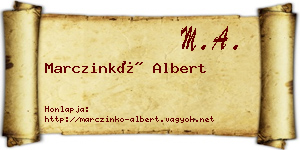 Marczinkó Albert névjegykártya