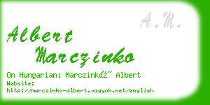 albert marczinko business card